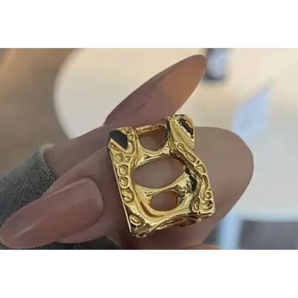 The Monster Ring adjustable  in yellow gold plated 925 silver - Picture 7 of 7